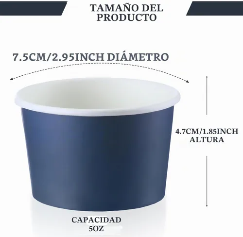 Vista 2 de Didaey - 100 cuencos de helado de 5 onzas desechables de papel para postre