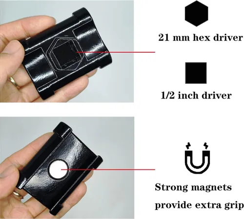 Vista 2 de Extensor de llave universal para llave hexagonal de 1/2 pulgada o 0.827 in Wrench Extension Adapter, Torque Multiplier, Cheater Bar, Break Bars