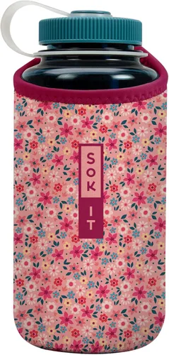 Vista 38 de Sok It BotlSok Funda para botella de agua con cubierta de neopreno aislante (Floral abstracto, se ajusta a CamelBak o Nalgene de 12 onzas)