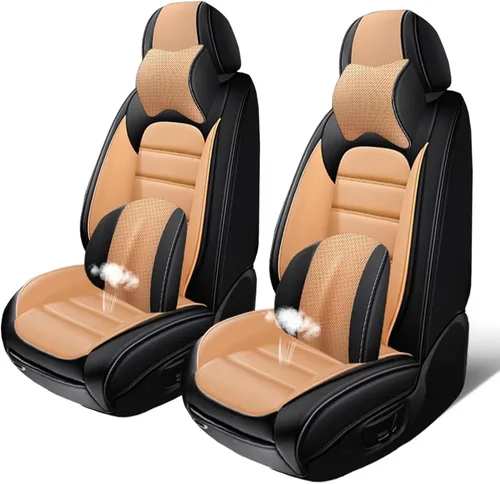 Vista 9 de Fundas de asiento para GMC Canyon 2004-2024, 2 fundas de asiento de automóvil de cuero, fundas protectoras de asiento impermeables, fundas