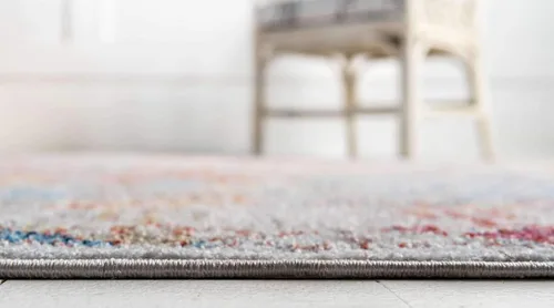 Vista 4 de Unique Loom Brighton Collection - Tapete rectangular con estampado tradicional y vibrante, borde, 2 pies 2 pulgadas x 3 pies, color marfil/rojo