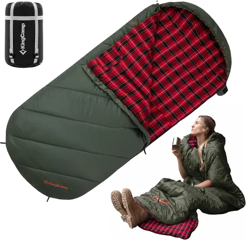 Vista 12 de KingCamp Sleeping Bag for Adults Big & Tall 100% Flannel Sleeping Bag