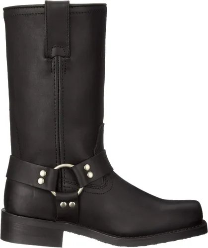 Vista 5 de RIDETECS Botas de motocicleta para hombre con correas de arnés de 13 pulgadas, de cuero aceitado resistente, impermeables, con punta y talón suaves