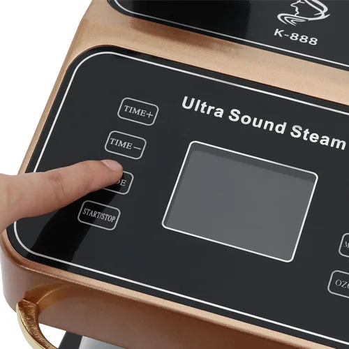 Vista 5 de Vaporizador ultrasónico de 650 W para acondicionamiento profundo, secador de pelo profesional de pie con doble tubo ajustable y tanque de 40 onzas