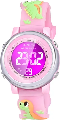 Vista 13 de Viposoon Relojes para niños con alarma impermeable, regalos de dinosaurios para niños y niñas de 3 a 10 años Verde militar