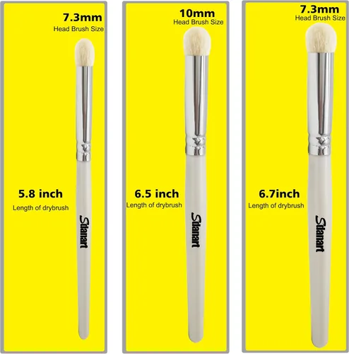 Vista 6 de Sdanart Juego de pinceles de secado Hobby Drybrush para pintura, juego de pinceles de pintura de detalle, 3 piezas de arte profesional y pinceles