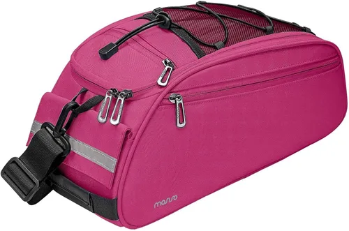Vista 14 de MOSISO Bolsa de maletero para bicicleta, bolsa impermeable para asiento trasero de bicicleta, bolsa de almacenamiento para el sillín, bolsa