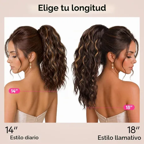 Vista 4 de REECHO Extensión de cola de caballo, extensiones de cabello rizado de cola de caballo de 18 pulgadas, extensiones de cabello sintético natural