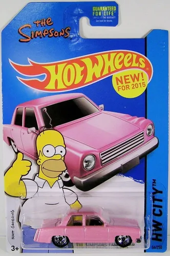 Vista 2 de Hot Wheels 2017 HW Protector de la familia de los Simpson auto 112/365, color rosa