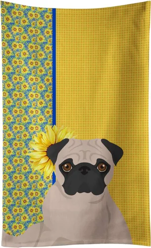 Vista 94 de Caroline's Treasures WDK5313KTWL - Toalla de cocina con diseño de girasoles de verano, color negro y tostado, Airedale Terrier, toalla de mano