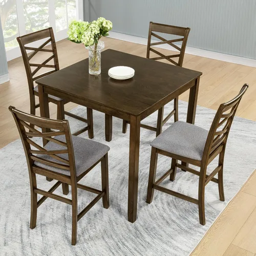 Vista 29 de Harper & Bright Designs Juego de mesa de comedor de 6 piezas con sillas
