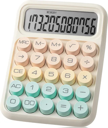 Vista 11 de Mr. Pen - Calculadora con interruptor mecánico, 12 dígitos, pantalla LCD grande, calculadora azul con botones grandes, suministros para el regreso
