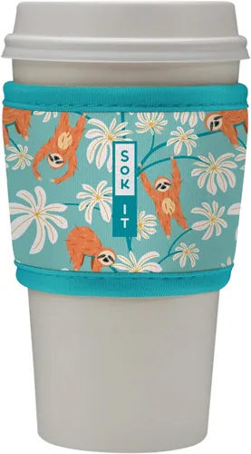 Vista 171 de Sok It HotSok Coffee & Tea - Funda de neopreno con aislamiento reutilizable (floral abstracto)