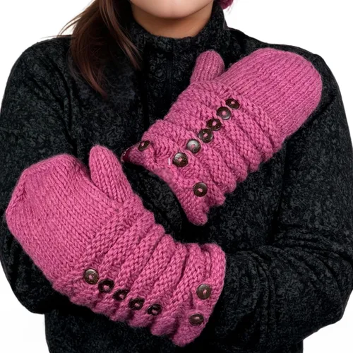 Vista 5 de Agan Traders 1414 - Gorro de punto de lana acanalada, cálido, de gran tamaño, grueso, suave, con forro polar holgado Borgoña