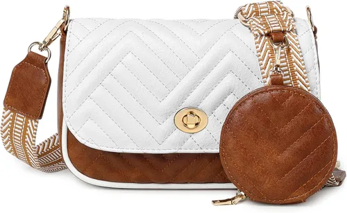 Vista 10 de JEEHAN - Bolsos bandolera acolchados para mujer, bolsos de hombro de diseño, monedero pequeño