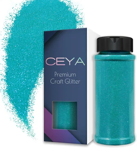 Vista 21 de Ceya Polvo de purpurina ultra fina de 3.8 onzas/110g, Admiral Blue Crafts Glitter de 1/128 pulgadas, 0.008 pulgadas, 0.2mm para slime, resina epoxi