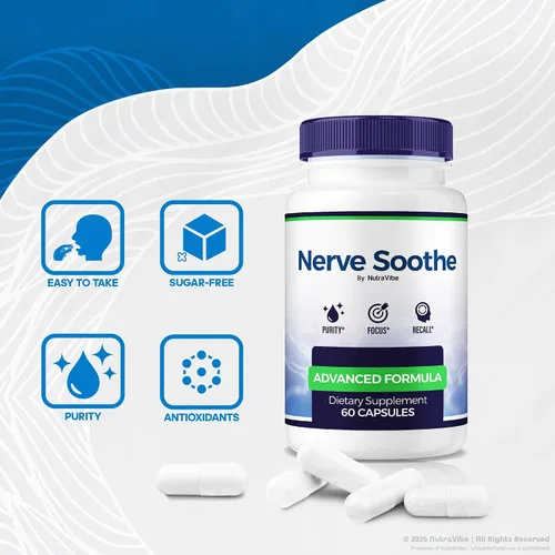 Vista 5 de NerveSoothe - Suplemento de salud nerviosa prémium con ingredientes naturales, alivio nervioso para mayor comodidad, función de señal y cuidado