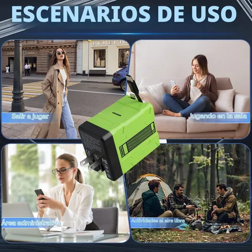 Vista 2 de 2-en-1 Compatible con Cargador Rápido de 120w, Nuevo Adaptador de Corriente de Pared Retráctil de Carga Rápida de 2025 con Enchufe Plegable Todo
