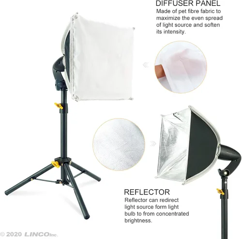 Vista 3 de LINCO Lincostore Softbox Kit de iluminación 8x8 Mini mesa 2