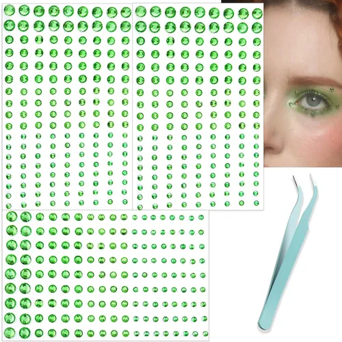 Vista 15 de NOOEPC Gemas faciales para el cabello, joyas autoadhesivas para la cara, joyas de ojos, diamantes de imitación para la cara, gemas para el rostro