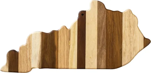 Vista 11 de Totally Bamboo Rock & Branch Shiplap Series Tabla de Cortar de Madera con Forma del Estado de Alabama y Bandeja para Servir Charcutería, Incluye
