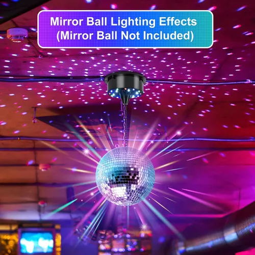 Vista 5 de Motor de Bola de Discoteca Giratoria NuLink de 6 RPM con Luz, Bolas de Espejo de Discoteca en Modo Dual para Discoteca Interior, DJ, Decoración