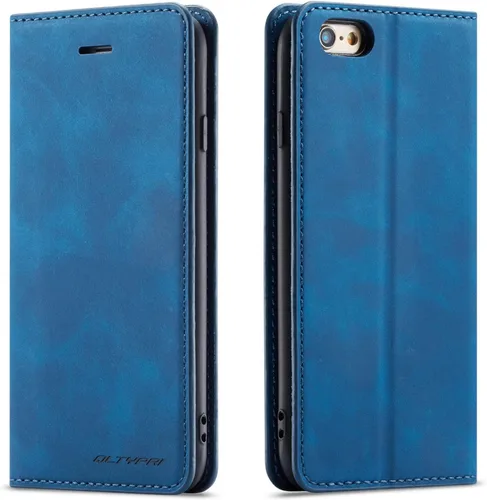 Vista 27 de QLTYPRI Funda para iPhone 6 Plus/6S Plus, cubierta de piel PU con tarjetero, funda tipo billetera con solapa magnética y a prueba de golpes - Vino