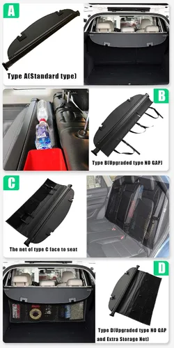 Vista 3 de MarretooAuto Cargo Cover Compatible with 13-16 for Mazda CX-5 Factory Style Black Retractable Rear Security Trunk Cover Net