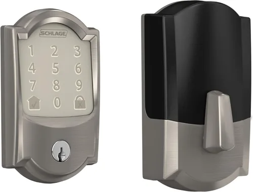 Vista 20 de Schlage - Cerradura inteligente Wi-Fi de codificación con borde Camelot en bronce envejecido
