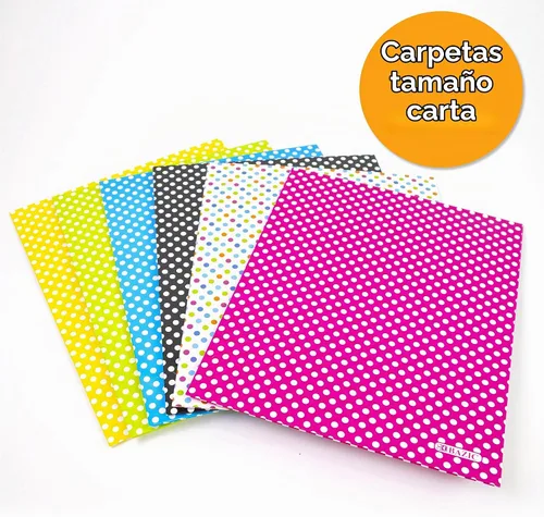 Vista 6 de BAZIC Products Carpeta de papel de lunares con 2 bolsillos, juego de 6