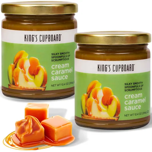 Vista 7 de King's Cupboard Salsa de caramelo crema - La salsa perfecta para helado, salsa de frutas, cobertura de postres, llovizna de caramelo para café, sin