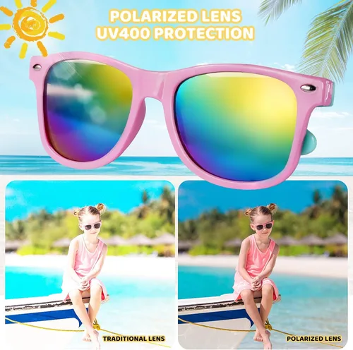 Vista 4 de SCIONE Paquete de 24 lentes de sol para niños, regalos de fiesta de cumpleaños, graduación, fiesta de playa, piscina, regalos de San Valentín