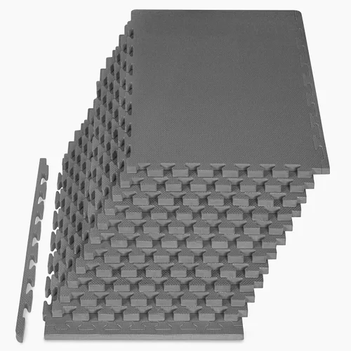 Vista 14 de ProsourceFit Alfombrilla de Ejercicio con Rompecabezas de Patrón Tejido Extra Gruesa de 1 Pulgada, Baldosas de Espuma EVA Entrelazadas para Piso