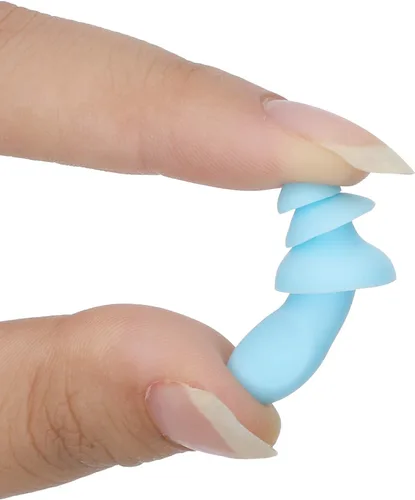 Vista 4 de Bememo 20 pares de tapones para los oídos con cable reutilizables de silicona con rango de disparo de cuerdas, reducción de ruido para natación