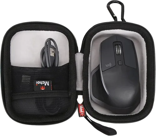 Vista 2 de Estuche rígido de transporte para Logitech MX Master 4/3/3S / 2S Ratón inalámbrico, a prueba de golpes, bolsa de almacenamiento de EVA con bolsillo