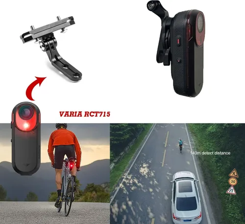 Vista 3 de Xotic Tech - Abrazadera para sillín de bicicleta compatible con Garmin Varia RCT715 Combo de montaje de luz trasera, ajuste universal, tipo B