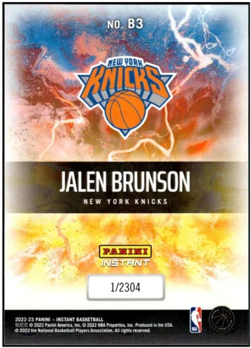 Vista 2 de JALEN BRUNSON 2022-23 Panini Instant Breakaway /2304 NM+-MT+ NBA Baloncesto #3 Knicks
