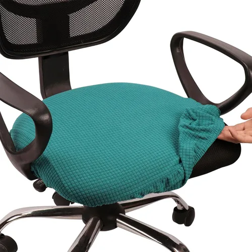 Vista 17 de Melaluxe - Funda elástica de jacquard para silla de oficina, funda extraíble y lavable para silla de escritorio, cubierta giratoria para asiento