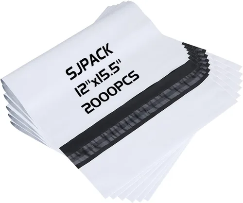 Vista 10 de SJPACK Bolsas de sobres de polietileno de 2.5 mil, 12 x 15.5 pulgadas, bolsas de envío blancas (100 bolsas)