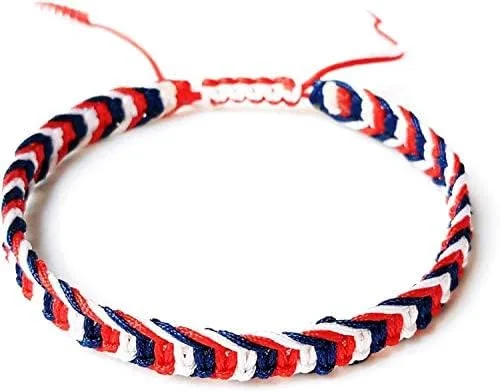 Vista 2 de LAMIBEE Pulsera tibetana de color con bandera de país, amuleto y estilo bohemio, pulsera de cuerda y brazaletes para mujeres, hombres, pulseras