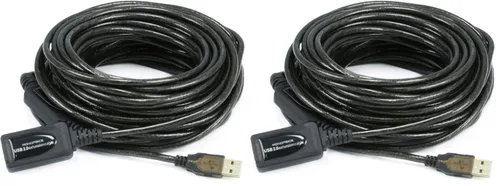 Vista 5 de Monoprice Cable de extensión/repetidor activo USB 2.0 A macho a hembra de 49 pies (extensión compatible con Kinect y PS3 Move)