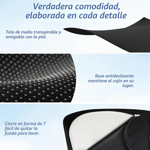 Vista 8 de ZIKEE Pioneering - Cojín de asiento de gel para alivio del dolor sentado