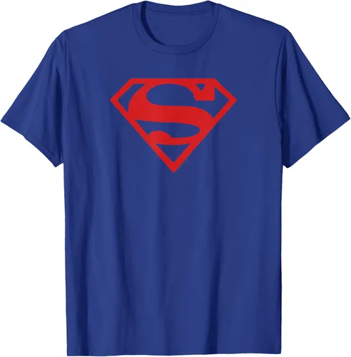 Vista 15 de Superman Camiseta de escudo rojo sobre negro