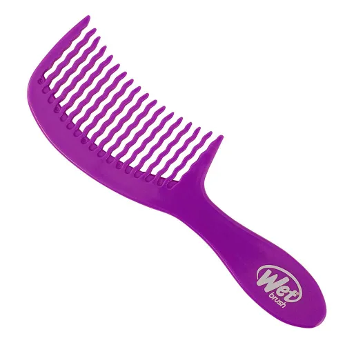 Vista 6 de Wet Brush Peine Desenredante, Negro - Desenredante de Cabello de Dientes Anchos con Diseño WaveTooth que se Desliza Suave y Gentilmente a Través
