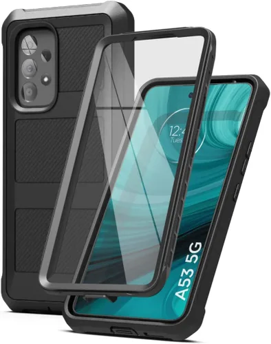 Vista 3 de ENCASED Falcon Armor - Carcasa para Samsung Galaxy A53 5G con protector de pantalla integrado (negro)
