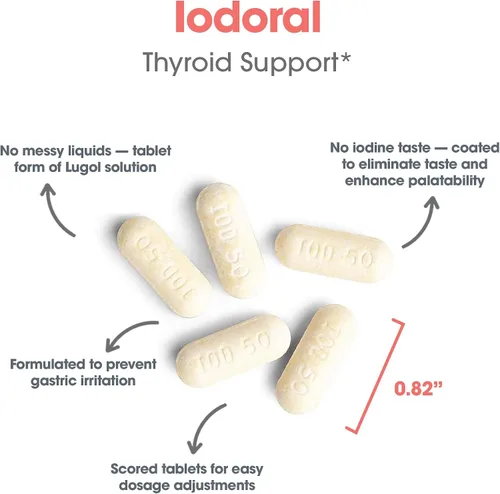 Vista 5 de Optimox Suplemento yodoral de 50 mg - Tabletas de yoduro de potasio, apoyo para la tiroides, vitaminas y minerales diarios, solución de yodo