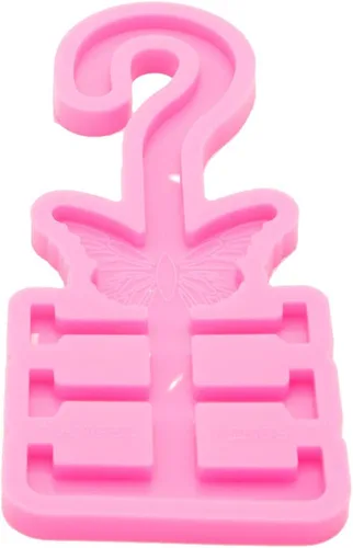 Vista 2 de Molde de resina de silicona brillante brillante para colgar el coche, diseño de mariposa, molde de silicona para hacer resina epoxi, fabricación