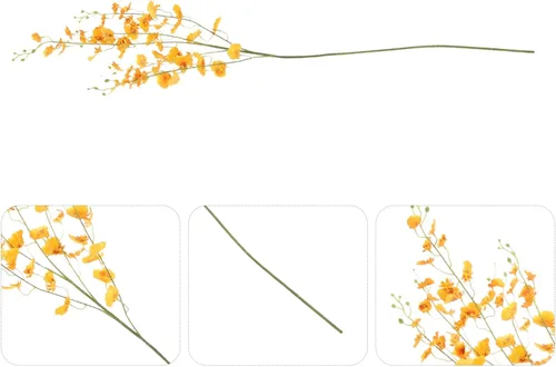 Vista 5 de ORFOFE Artificial Real Touch Oncidium Flor Falsa Decoración Casa Jarrón Decorativo DIY Accesorio
