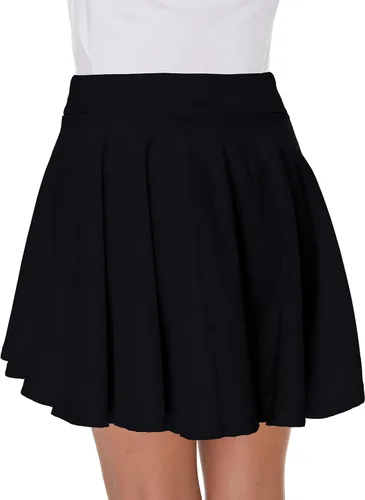 Vista 7 de Afibi - Falda estilo skater corta acampanada y plisada para niñas con estilo casual y cintura elástica