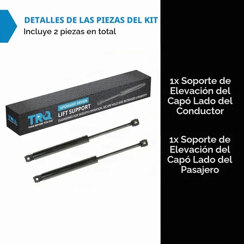 Vista 2 de TRQ Conjunto de puntales de soporte de elevación de capó Compatible con Chevy Buick Oldsmobile Pontiac Cadillac
